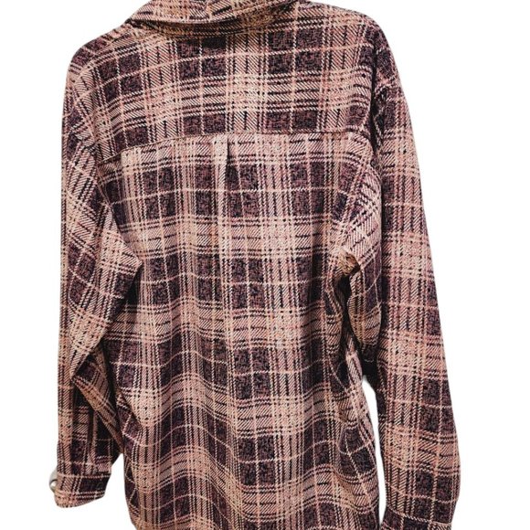 Playboy Shirt Women's Size 10 Plaid Amazingly Soft Boyfriend Fit Button Up - Picture 10 of 16